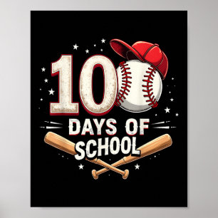 Póster 100 Días De Béisbol Escolar 100º Día De La Escuela