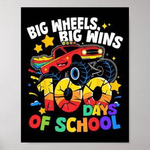 Póster 100 Días De Camión Escolar 100 Día De Niños Escola