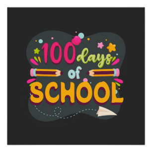Póster 100 Días De Camisa Escolar   100° Día De La Escuel