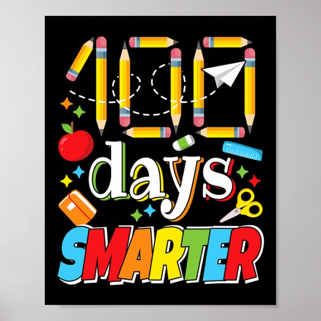 Póster 100 Días De Celebración Escolar Estudiante 100 (Frente)