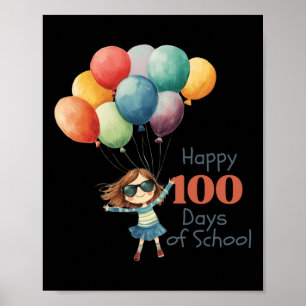 Póster 100 días de celebración escolar para Chicas y a