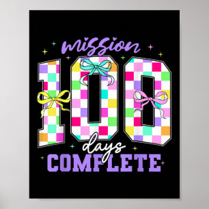 Póster 100 días de Chica Retro de Maestros Escolares