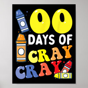 Póster 100 días de Chicas de niños en el 100° día de la e