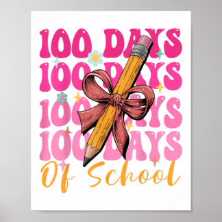 Póster 100 días de Chicas escolares Coquette Bow 100 días
