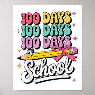 Póster 100 días de Chicas escolares Coquette Bow 100 días