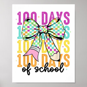 Póster 100 días de Chicas escolares Coquette Bow 100 días