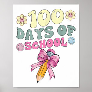 Póster 100 Días De Chicas Escolares Coquette Bow 100 Días