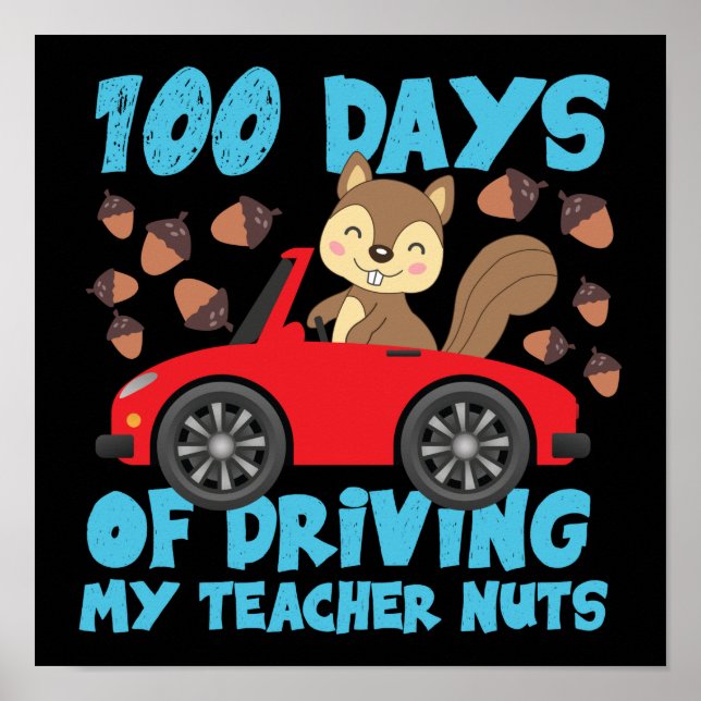 Póster 100 días de clases 100 días de conducción de mi pr (Frente)