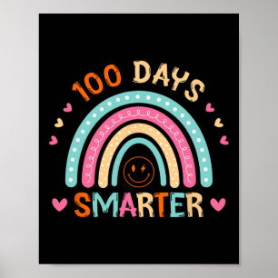 Póster 100 días de clases 100 días de lluvia más intelige