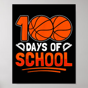 Póster 100 días de clases de baloncesto