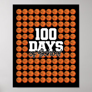 Póster 100 días de clases de baloncesto 100 días de clase
