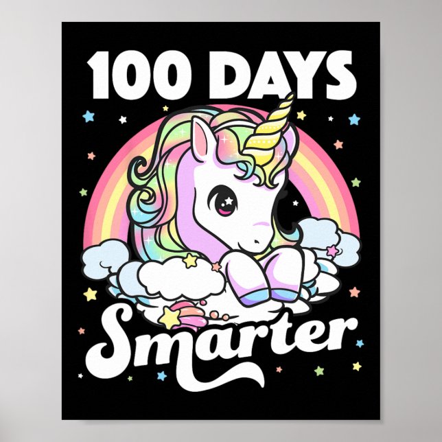 Póster 100 días de clases de Chicas unicornio (Frente)