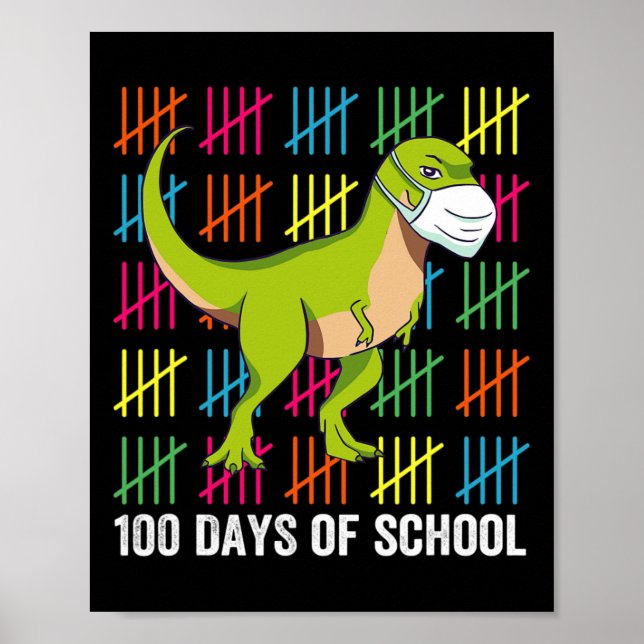Póster 100 días de clases de maestros divertidos de la má (Frente)