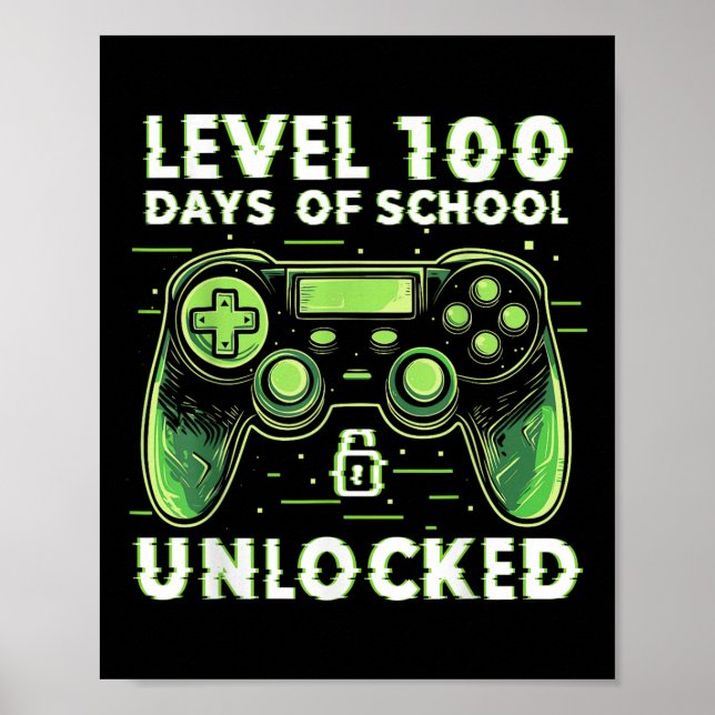 Póster 100 días de clases de Video Gamer (Frente)