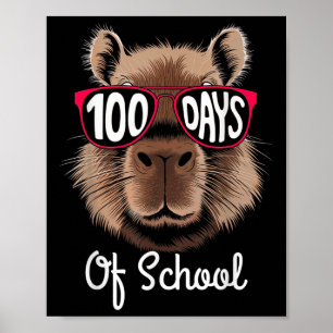 Póster 100 días de clases Guay Capybara 100 días más inte