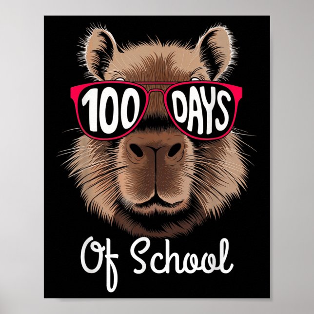 Póster 100 días de clases Guay Capybara 100 días más inte (Frente)