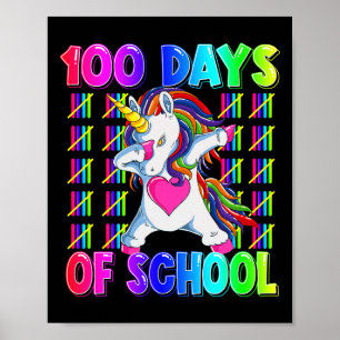 Póster 100 días de clases menos de unicornio