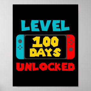 Póster 100 días de colegio desbloqueados videojugador de 