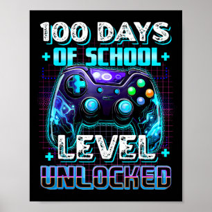 Póster 100 Días De Colegio Grado Desbloqueado Video Gamer