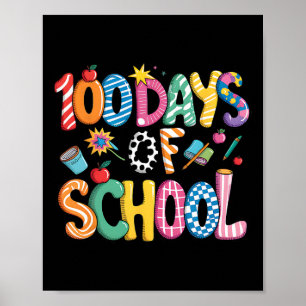 Póster 100 Días De Colegio Lazo Coquette Elegante 100 Día
