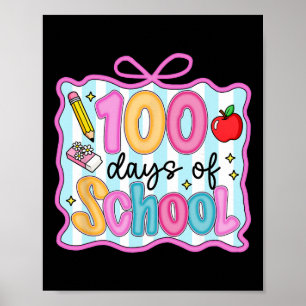 Póster 100 Días De Colegio Lazo Coquette Elegante Camiset