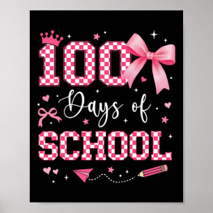 Póster 100 Días De Colegio Lazo Coquette Elegante Profeso