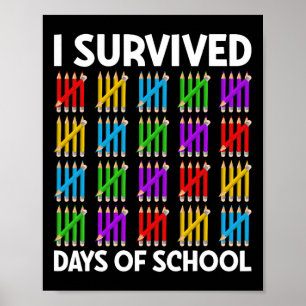 Póster 100 días de colegios de niños de camisas 100 días