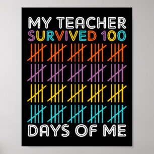 Póster 100 días de colegios de niños de camisas 100 días 