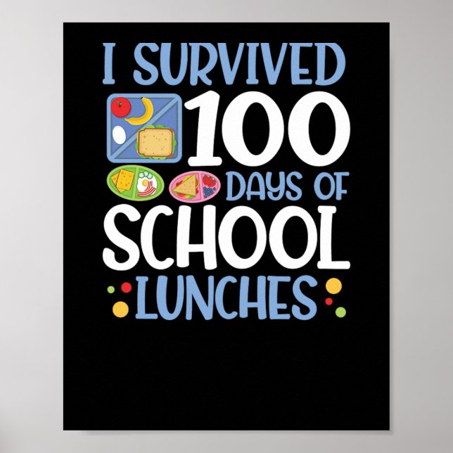Póster 100 Días De Comida Escolar 100 Días De Escuelas(1) (Frente)