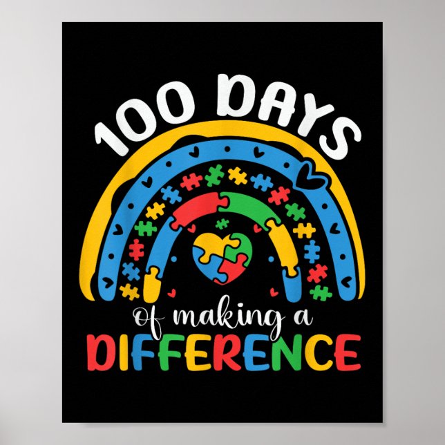 Póster 100 días de conciencia sobre el autismo escolar (Frente)