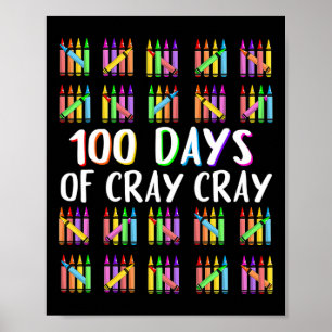 Póster 100 Días De Crayones Grises Felices 100 Días De Es