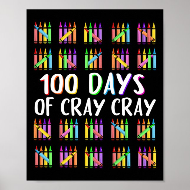 Póster 100 Días De Crayones Grises Felices 100 Días De Es (Frente)
