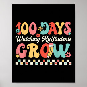 Póster 100 días de crecimiento con estudiantes