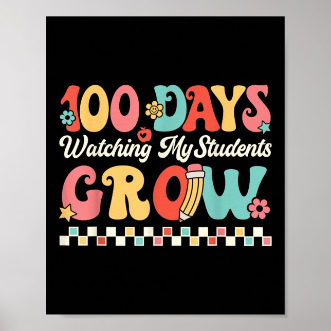 Póster 100 días de crecimiento con estudiantes (Frente)