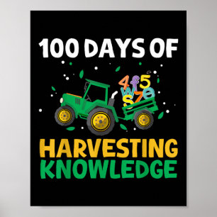 Póster 100 días de cultivo de tractores escolares