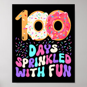 Póster 100 Días De Curso De Chica Escolar Derramado De Fe