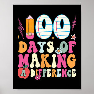 Póster 100 días de diferencia 100 días de colegio