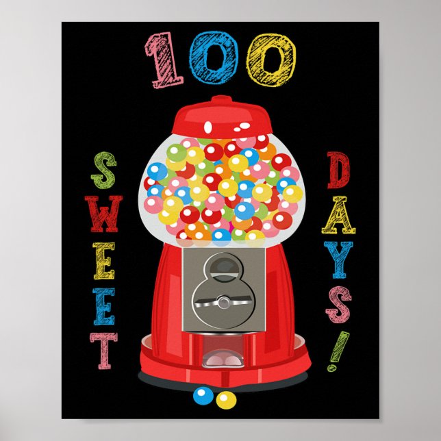 Póster 100 días de diseño escolar 100 días en Gumba (Frente)