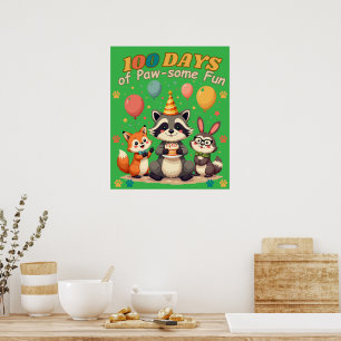 Póster 100 días de diversión: animales aburridos