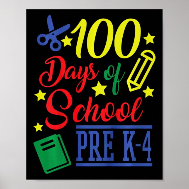 Póster 100 Días De Educación Preescolar 4 (Frente)