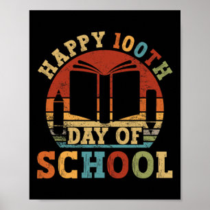 Póster 100 Días De Enseñanza Escolar Estudiante Vinta