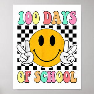 Póster 100 Días De Enseñanza Escolar Niños 100 Días De
