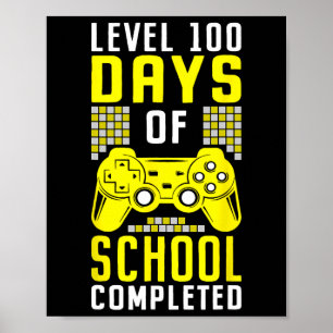 Póster 100 Días De Enseñanza Para Niños Nivel Jugador Com