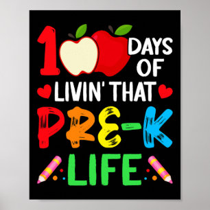 Póster 100 Días De Enseñanza Secundaria Preescolar