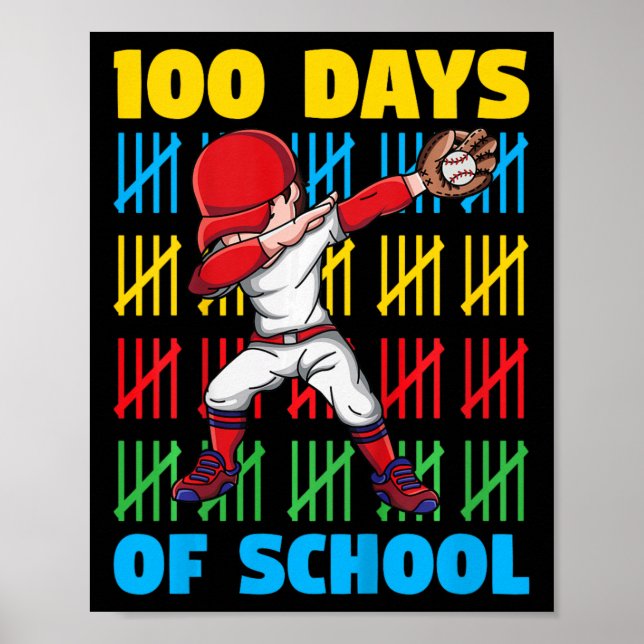 Póster 100 Días De Escolares 100º Día De Enseñanza (Frente)