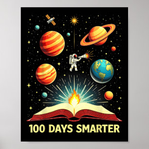 Póster 100 días de escuela 100 días de astronauta espacia