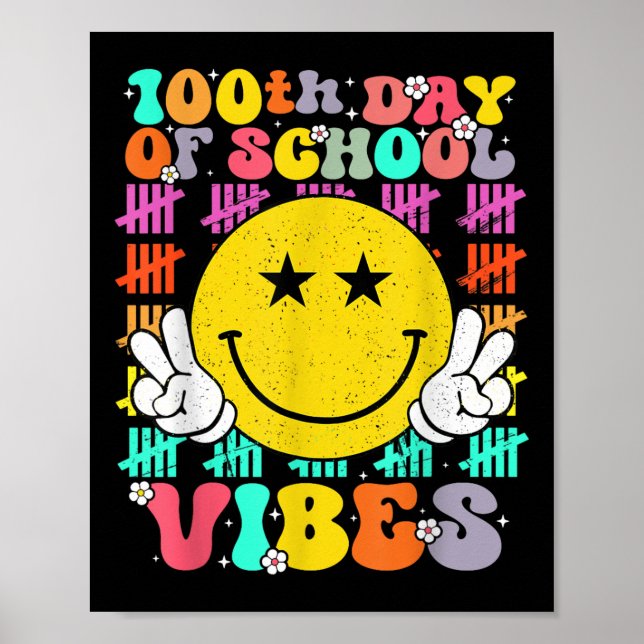 Póster 100 días de escuela, 100 días de sonrisa (Frente)