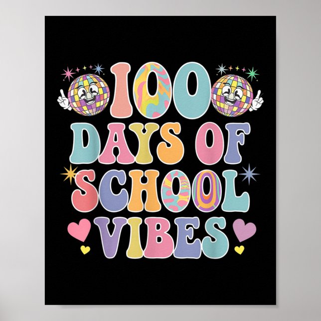 Póster 100 días de escuela, 100 días de sonrisa (Frente)