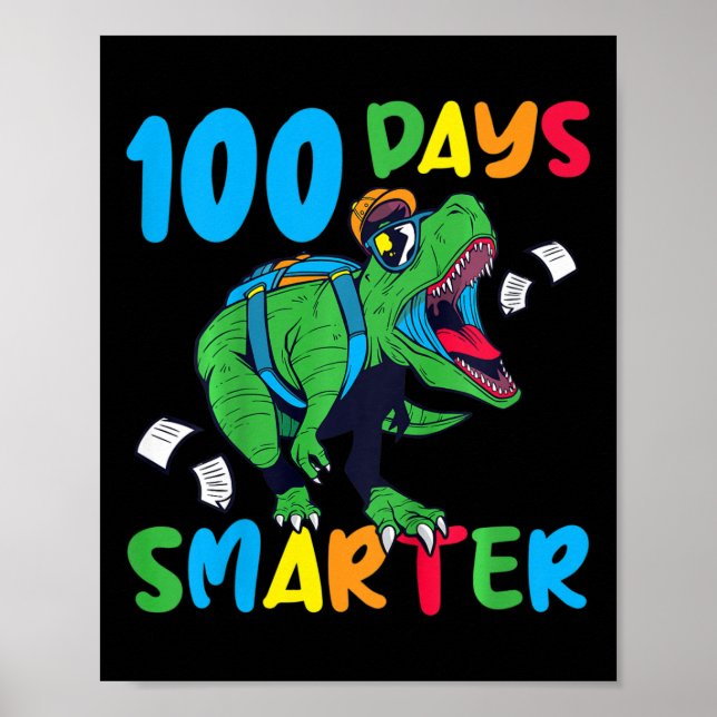 Póster 100 días de escuela 100 días niños más inteligente (Frente)