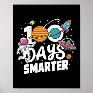 Póster 100 días de escuela Astronauta Niños espaciales 10